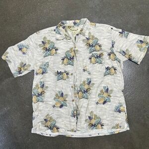 Vintage Paradise Coves Size‎ XL 100% Silk Button Up Hawaiian Tee Shirt